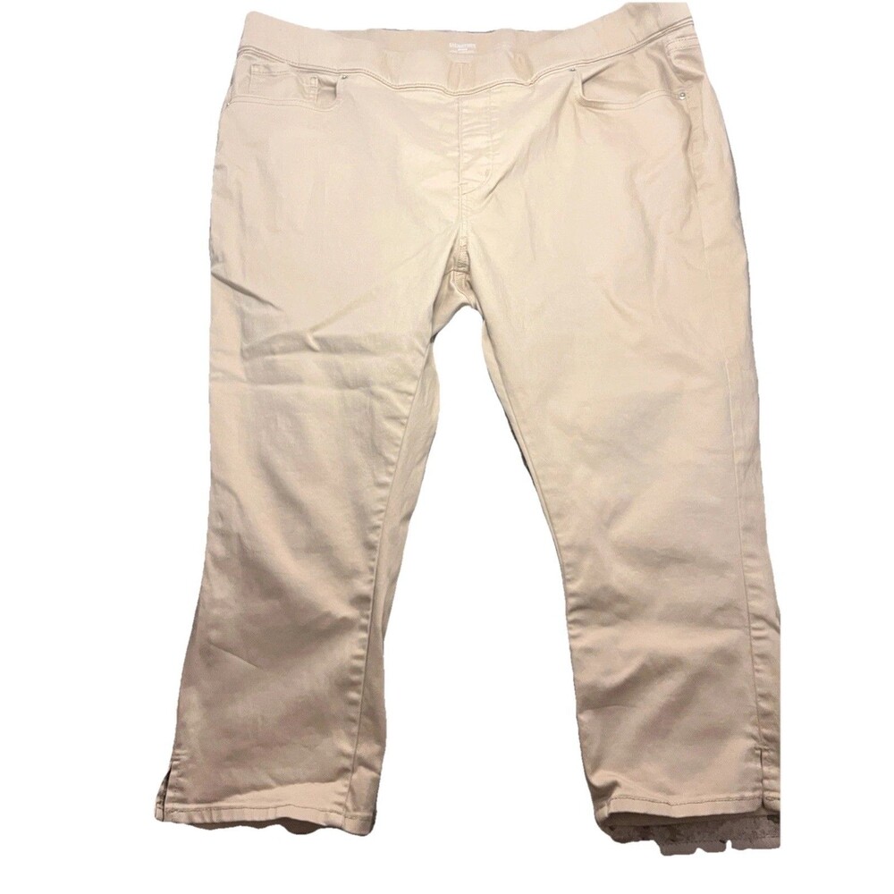 Levi's 24W Women's Jeans Plus Size Capri Beige Pull On Stretch